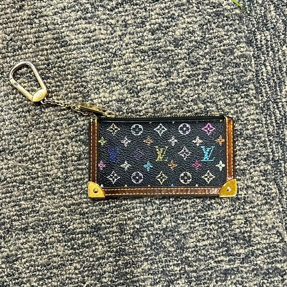 Louis Vuitton Accessories - Louis Vuitton Murakami Coin/Card Holder with small chain and carabiner